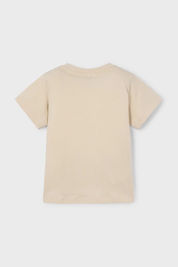 Mayoral t-shirt bawełniany dziecięcy 170.5F.Mini.PPYA beżowy SS25