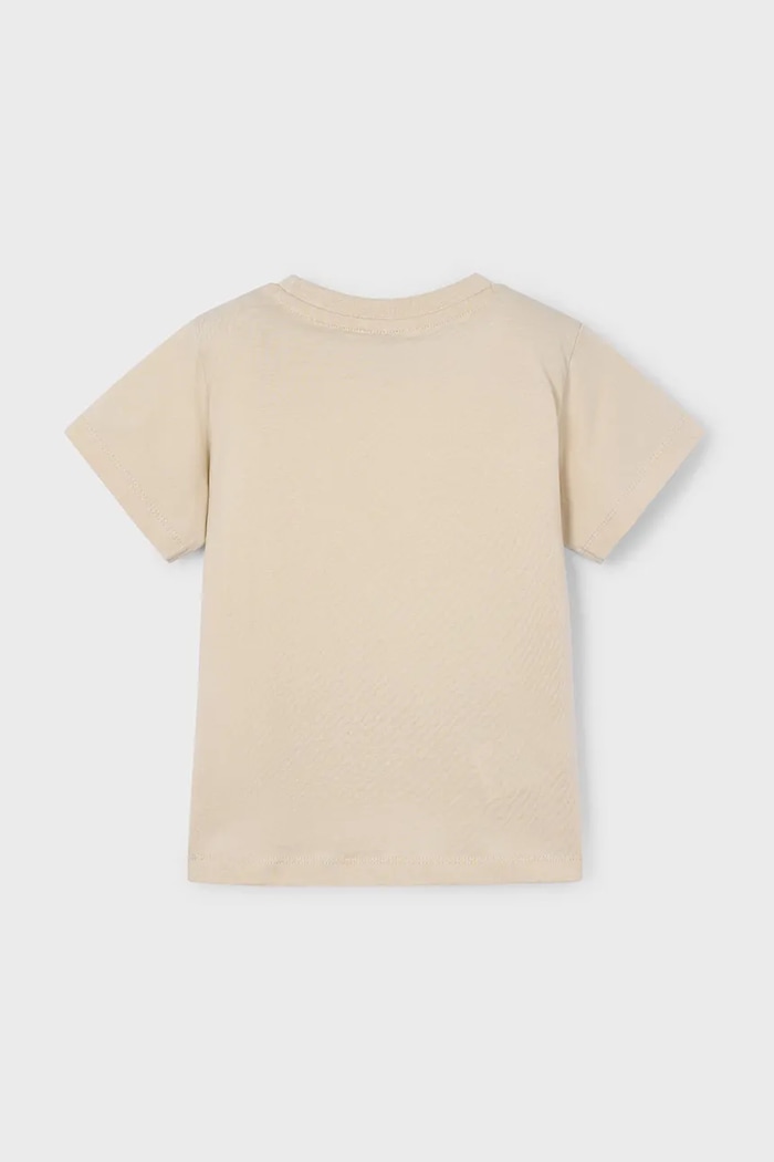 Mayoral t-shirt bawełniany dziecięcy 170.5F.Mini.PPYA beżowy SS25