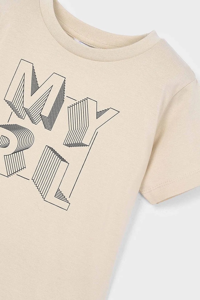 Chłopiec Mayoral t-shirt bawełniany dziecięcy 170.5F.Mini.PPYA beżowy