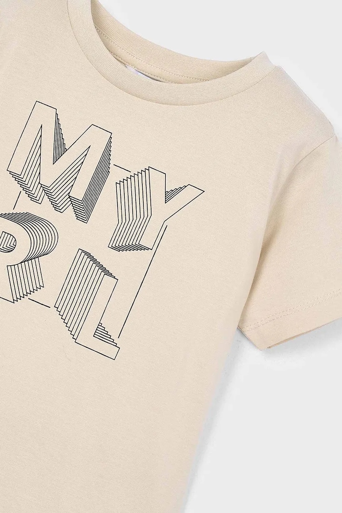 Chłopiec Mayoral t-shirt bawełniany dziecięcy 170.5F.Mini.PPYA beżowy