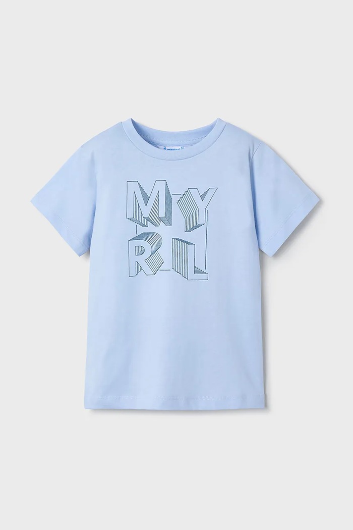 Mayoral t-shirt bawełniany dziecięcy nadruk niebieski 170.5F.Mini.PPYA