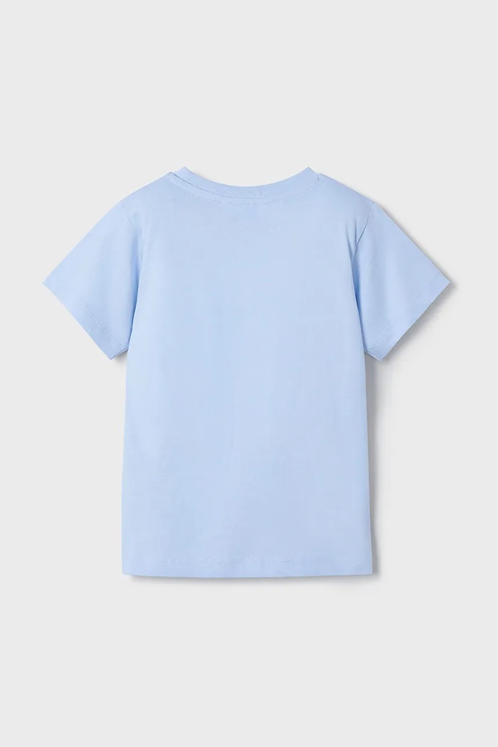Mayoral t-shirt bawełniany dziecięcy 170.5F.Mini.PPYA niebieski SS25