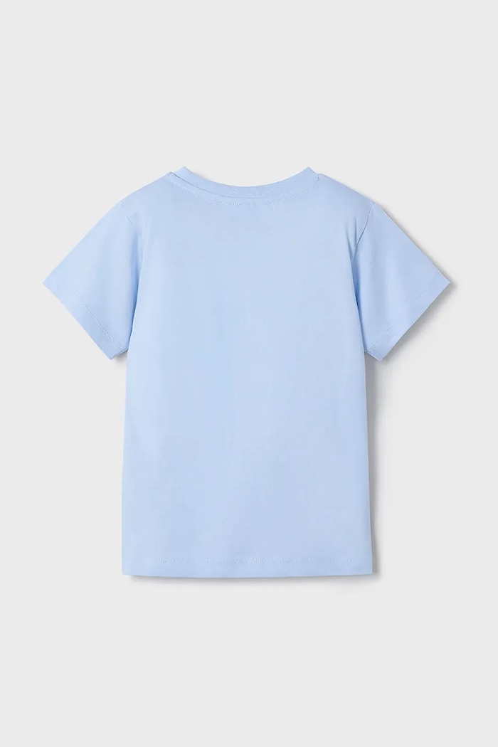 Mayoral t-shirt bawełniany dziecięcy 170.5F.Mini.PPYA niebieski SS25