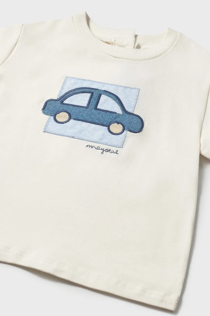 Chłopiec Mayoral t-shirt dziecięcy 1052.3B.Baby.PPYA beżowy