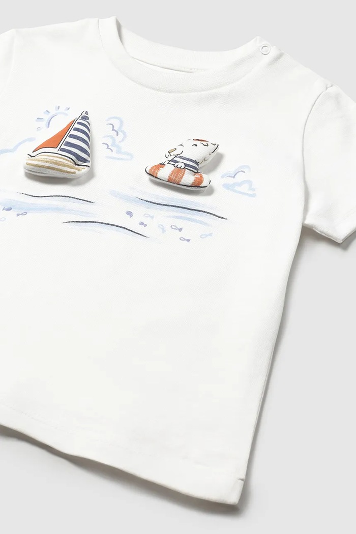 Chłopiec Mayoral T-shirt bawełniany dziecięcy 1059.3E.Baby.PPYA biały
