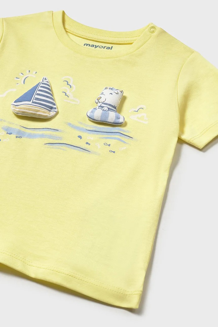 Chłopiec Mayoral t-shirt bawełniany dziecięcy 1059.3E.Baby.PPYA żółty