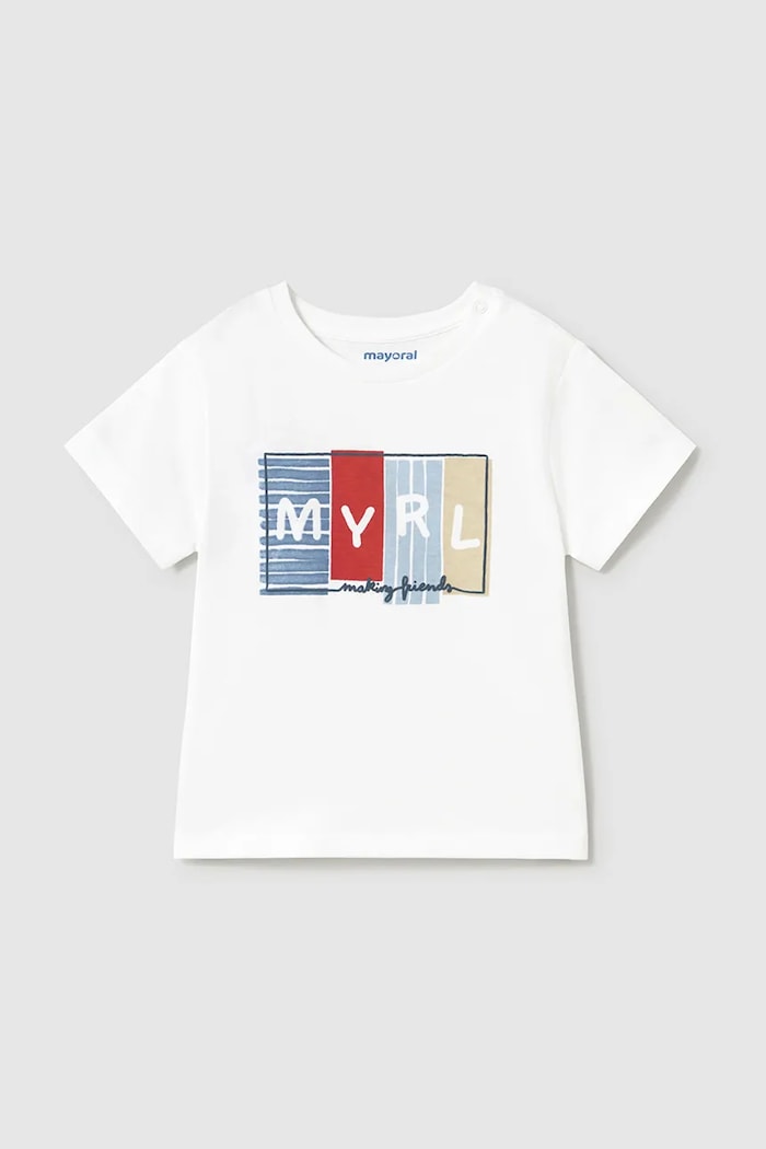 Mayoral t-shirt bawełniany dziecięcy 2-pack 1060.3E.Baby.PPYA czerwony SS25