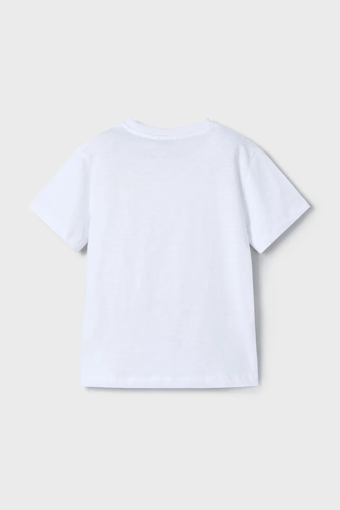 Mayoral T-shirt bawełniany dziecięcy 3031.5E.Mini.PPYA biały SS25