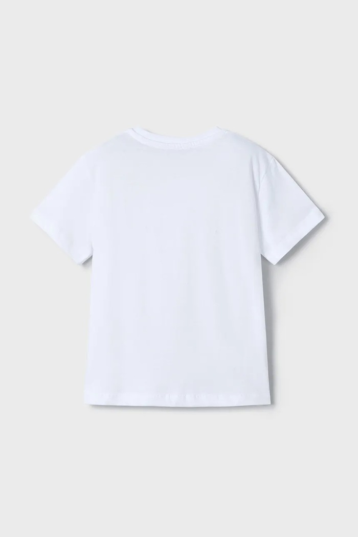 Mayoral t-shirt bawełniany dziecięcy 3034.5E.Mini.PPYA biały SS25