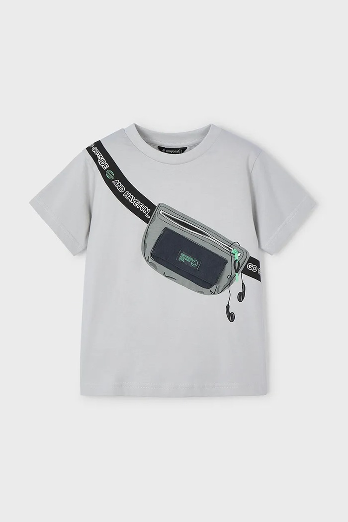Mayoral tricou de bumbac pentru copii 3036.5F.Mini.PPYA gri SS25