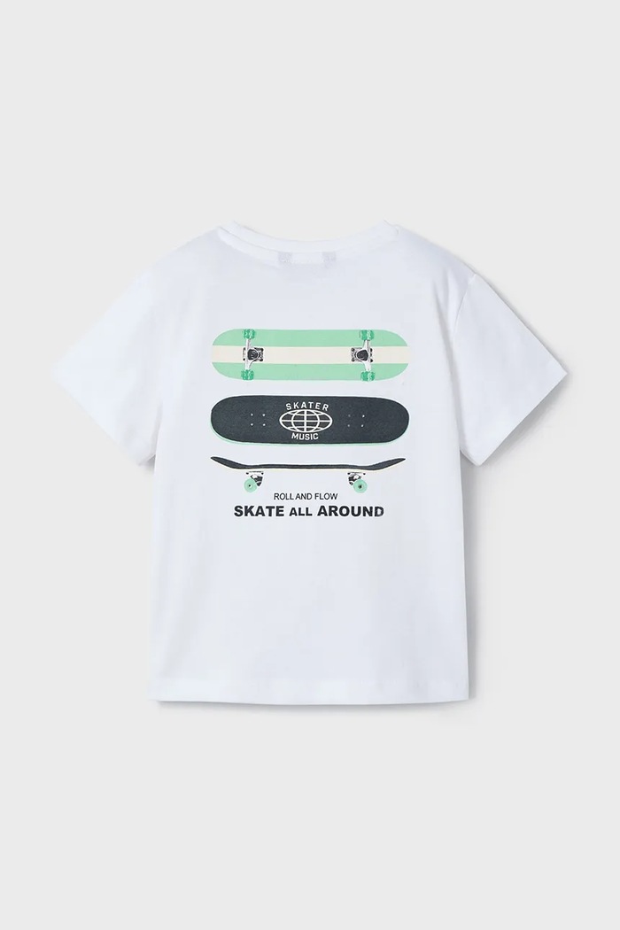 Dětské bavlněné tričko Mayoral 3039.5G.Mini.PPYA bílá SS25