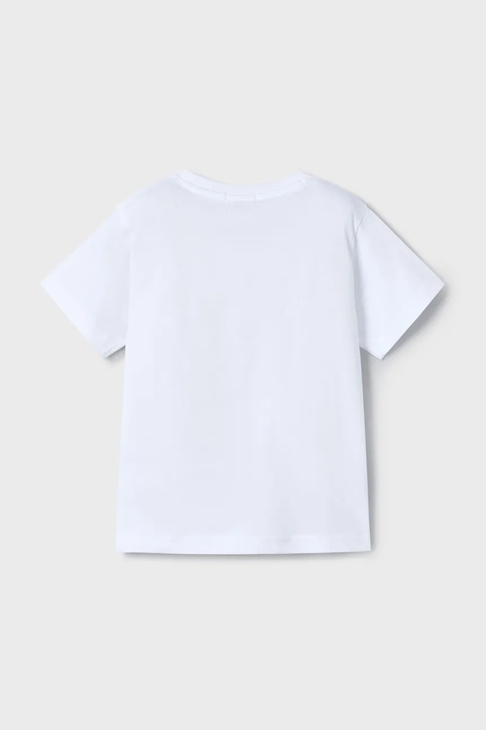 Mayoral t-shirt bawełniany dziecięcy 3044.5H.Mini.PPYA niebieski SS25