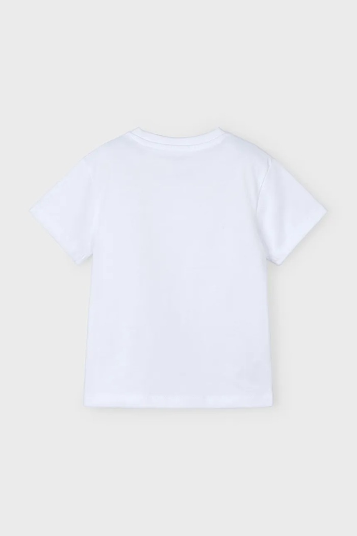 Chłopiec Mayoral t-shirt bawełniany dziecięcy 3047.5J.Mini.PPYA biały