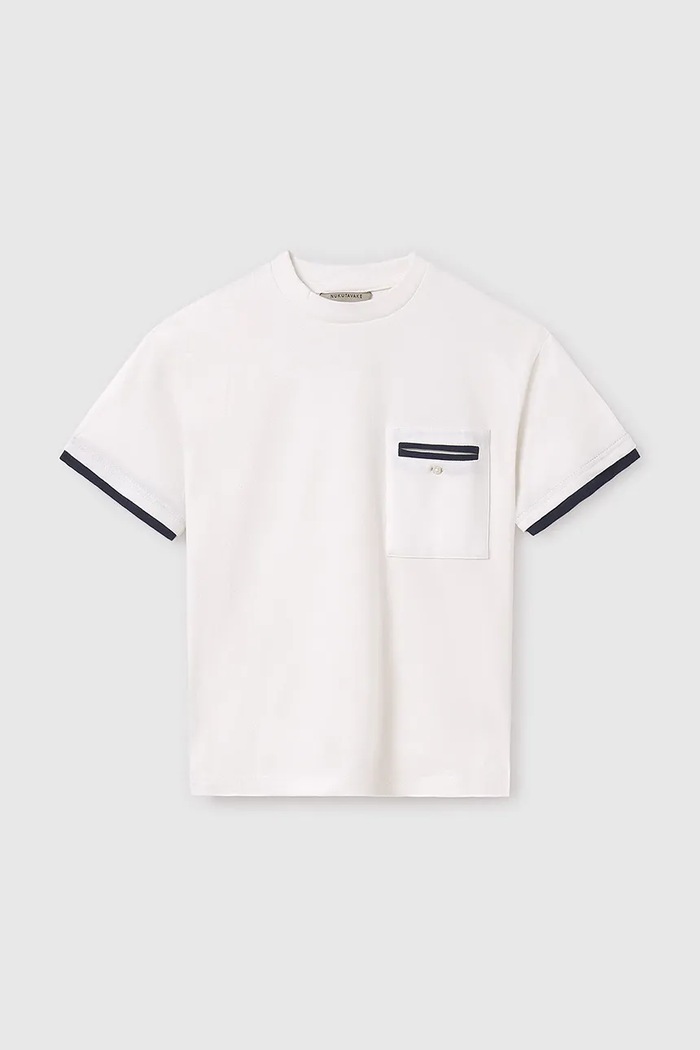 Mayoral t-shirt bawełniany dziecięcy nadruk biały 6004.7B.Junior.PPYA