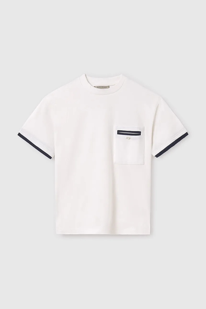 Mayoral t-shirt bawełniany dziecięcy nadruk biały 6004.7B.Junior.PPYA