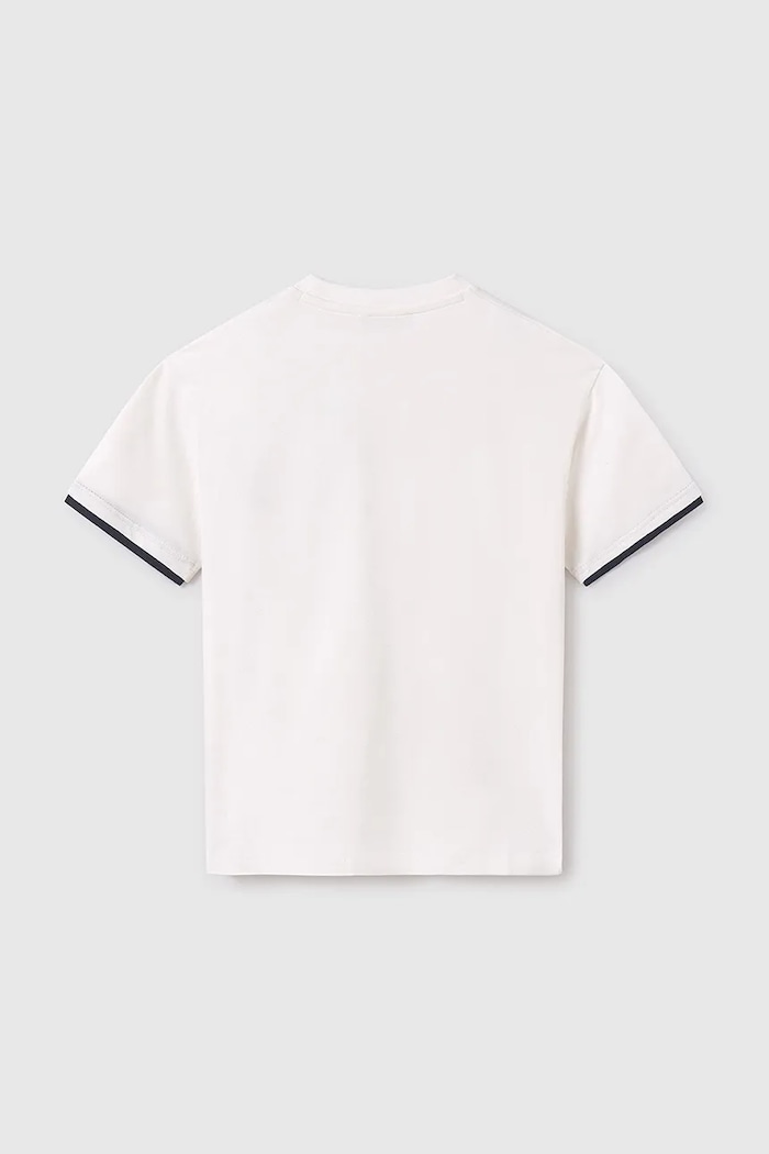 Mayoral t-shirt bawełniany dziecięcy 6004.7B.Junior.PPYA biały SS25