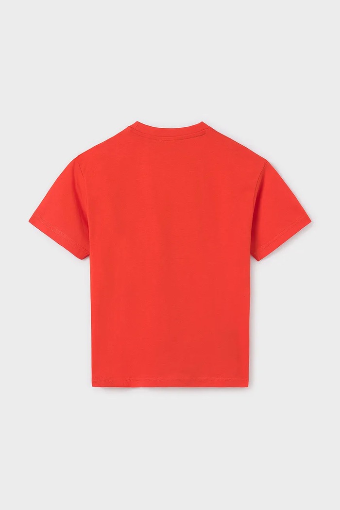 Chłopiec Mayoral t-shirt bawełniany dziecięcy 6013.7E.Junior.PPYA pomarańczowy