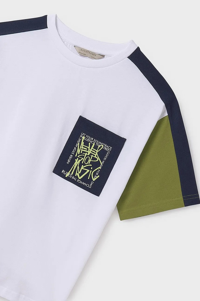 Mayoral t-shirt bawełniany dziecięcy zielony 6015.7F.Junior.PPYA
