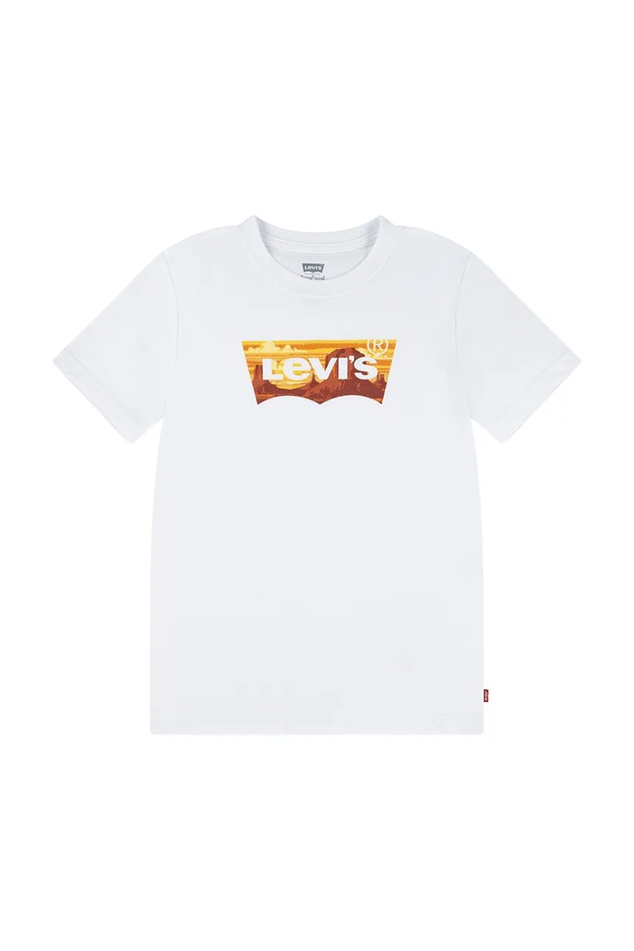 Dětské tričko Levi's GOLDEN GLOW BATWING TEE kulatý bílá 9EM295