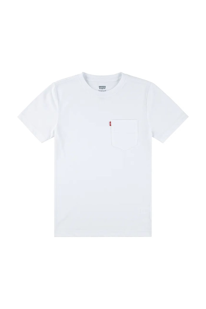 Detské bavlnené tričko Levi's SUNSET POCKET TEE bavlna biela 8EM359