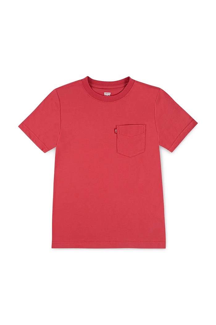Levi's tricou de bumbac pentru copii SUNSET POCKET TEE uni rosu 8EM359