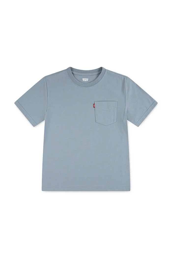 Detské bavlnené tričko Levi's SUNSET POCKET TEE bavlna modrá 8EM359