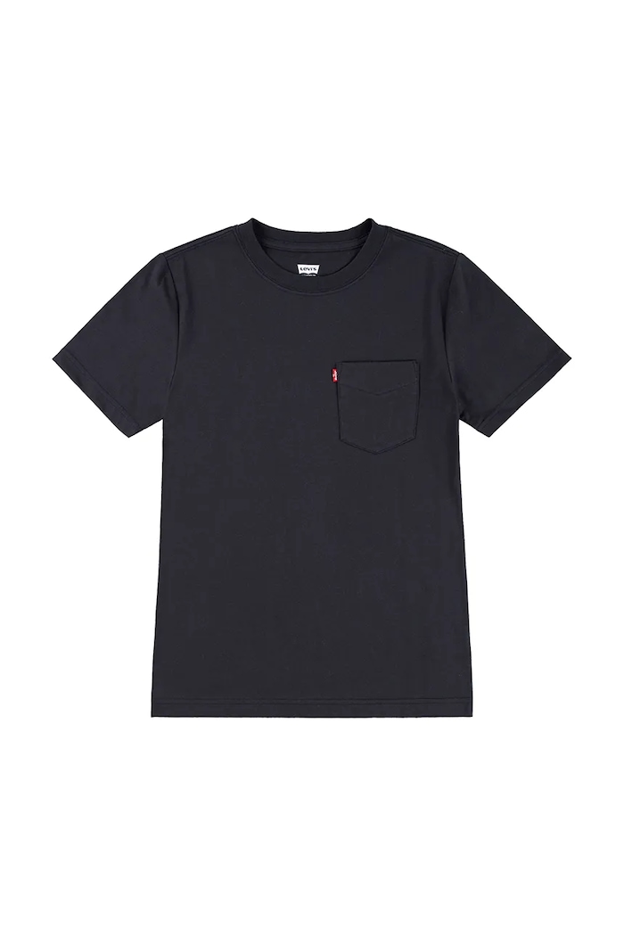 Dětské bavlněné tričko Levi's SUNSET POCKET TEE kulatý černá 8EM359
