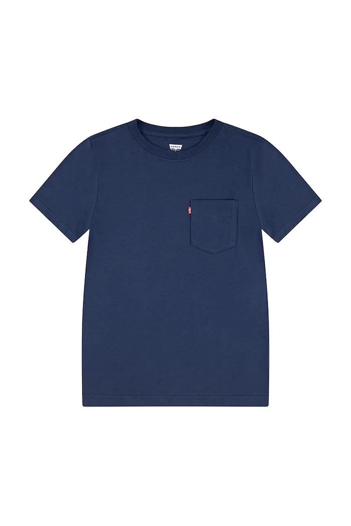 Детска памучна тениска Levi's SUNSET POCKET TEE памук тъмносин 9EM359