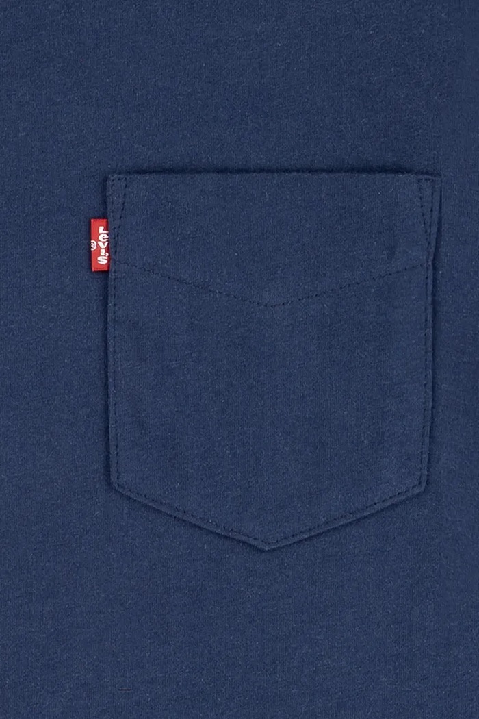 Момче Детска памучна тениска Levi's SUNSET POCKET TEE 9EM359 тъмносин
