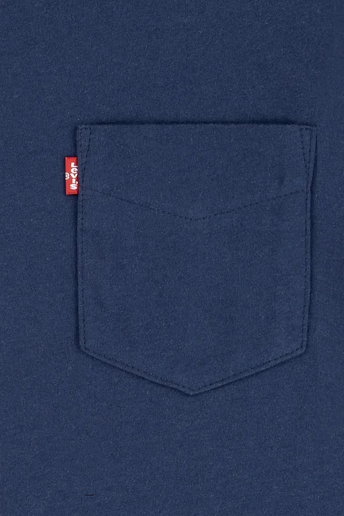 Момче Детска памучна тениска Levi's SUNSET POCKET TEE 9EM359 тъмносин