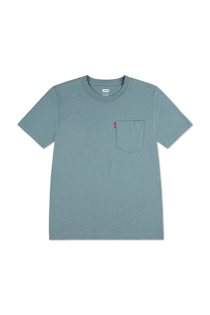 Levi's tricou de bumbac pentru copii SUNSET POCKET TEE uni albastru 9EM359