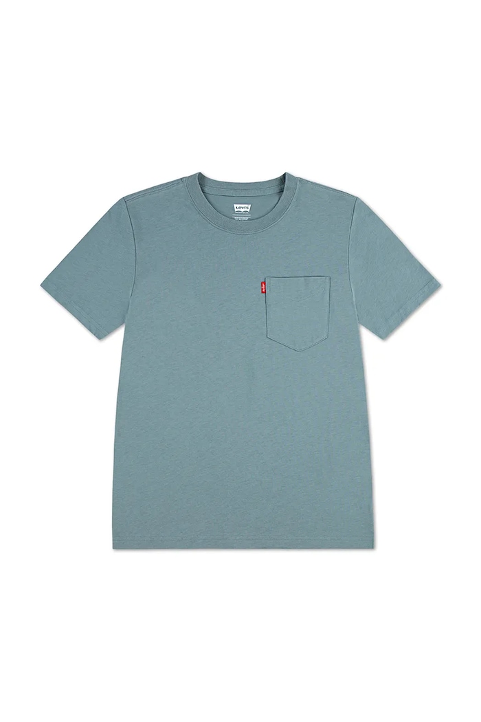 Levi's tricou de bumbac pentru copii SUNSET POCKET TEE uni albastru 9EM359