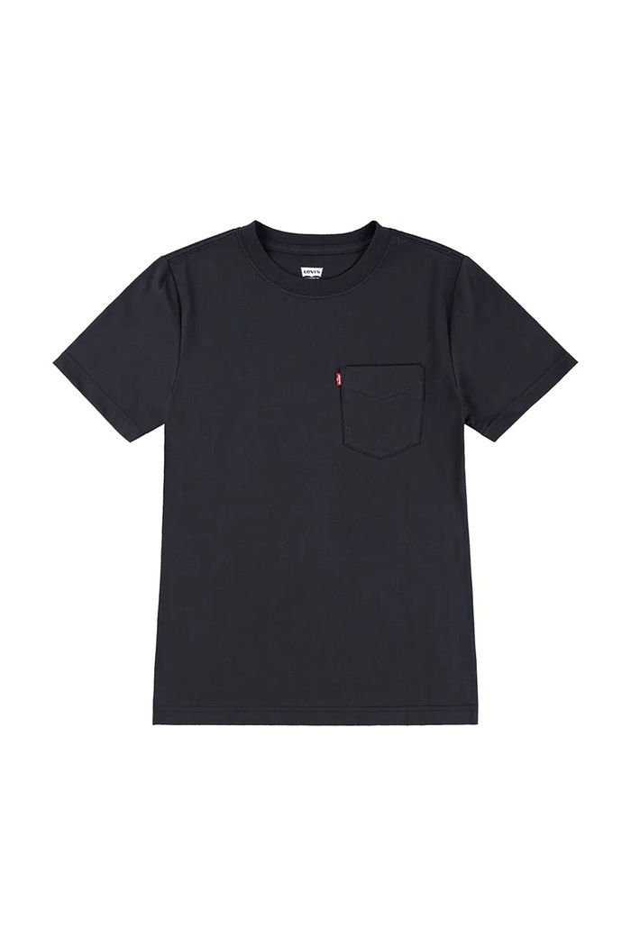 Παιδικό βαμβακερό μπλουζάκι Levi's SUNSET POCKET TEE βαμβάκι μαύρο 9EM359