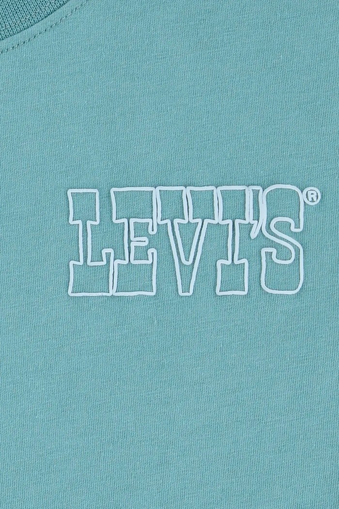 Dječja majica kratkih rukava Levi's SUN BURST TEE 9EM655 tirkizna