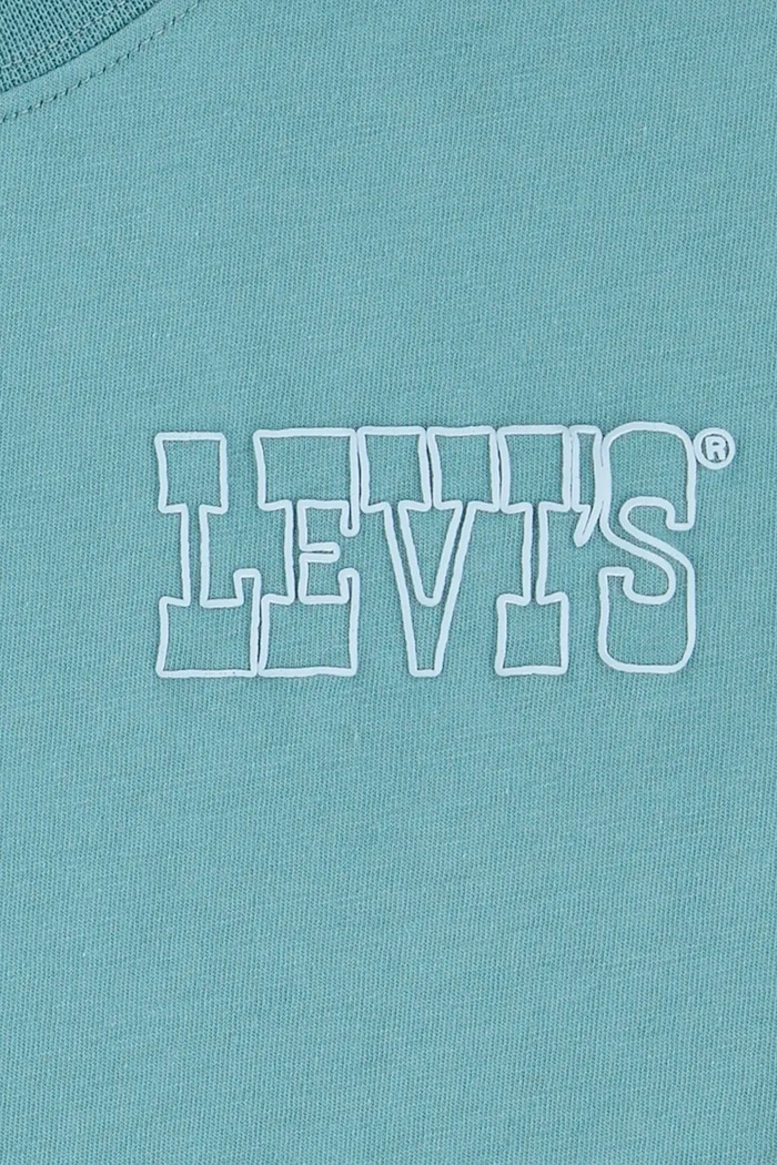 Dječja majica kratkih rukava Levi's SUN BURST TEE 9EM655 tirkizna