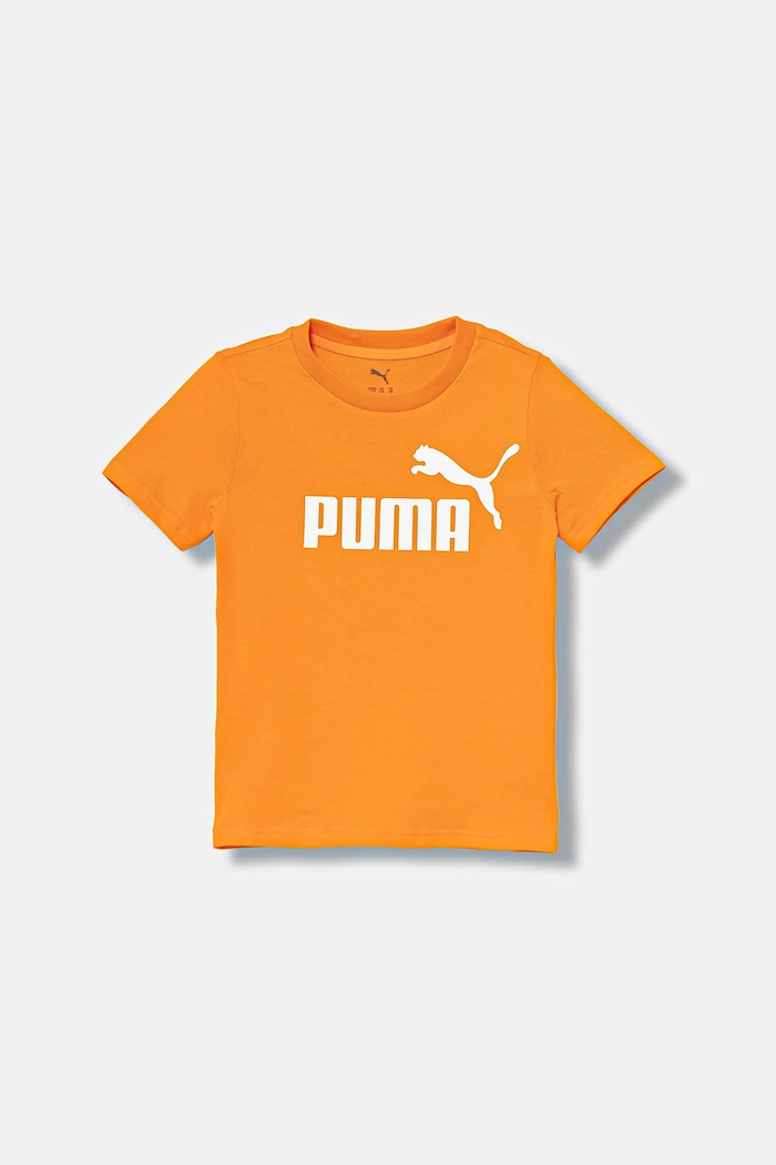 Dětské bavlněné tričko Puma ESS No. 1 Logo Tee kulatý oranžová 684906