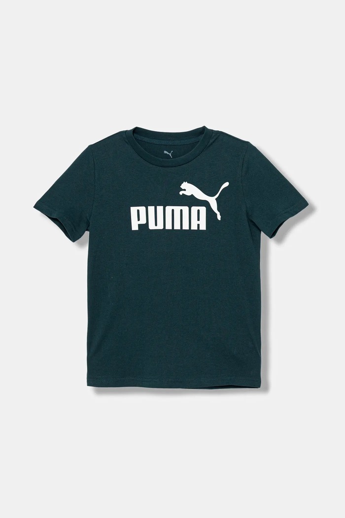 Detské bavlnené tričko Puma ESS No. 1 Logo Tee bavlna zelená 684906