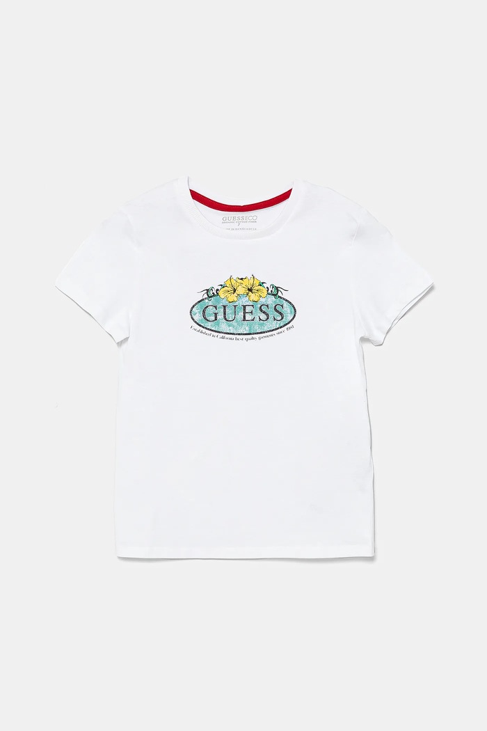 Детска памучна тениска Guess памук бял L5GI19.K8HM4.PPYA