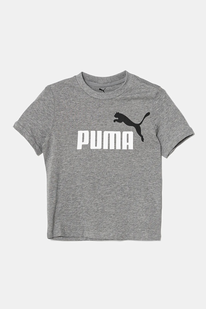 Otroška bombažna kratka majica Puma ESS 2 COLOR No.1 Logo Tee 685778 siva AW25
