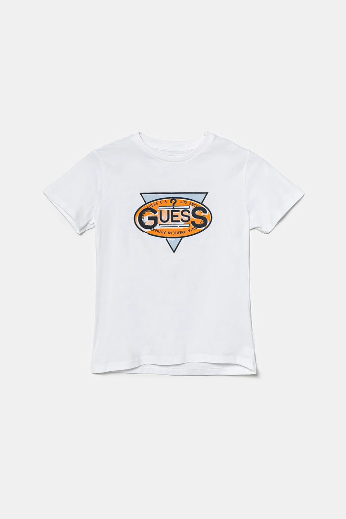 Dětské bavlněné tričko Guess kulatý bílá N5GI01.K8HM4.PPYA