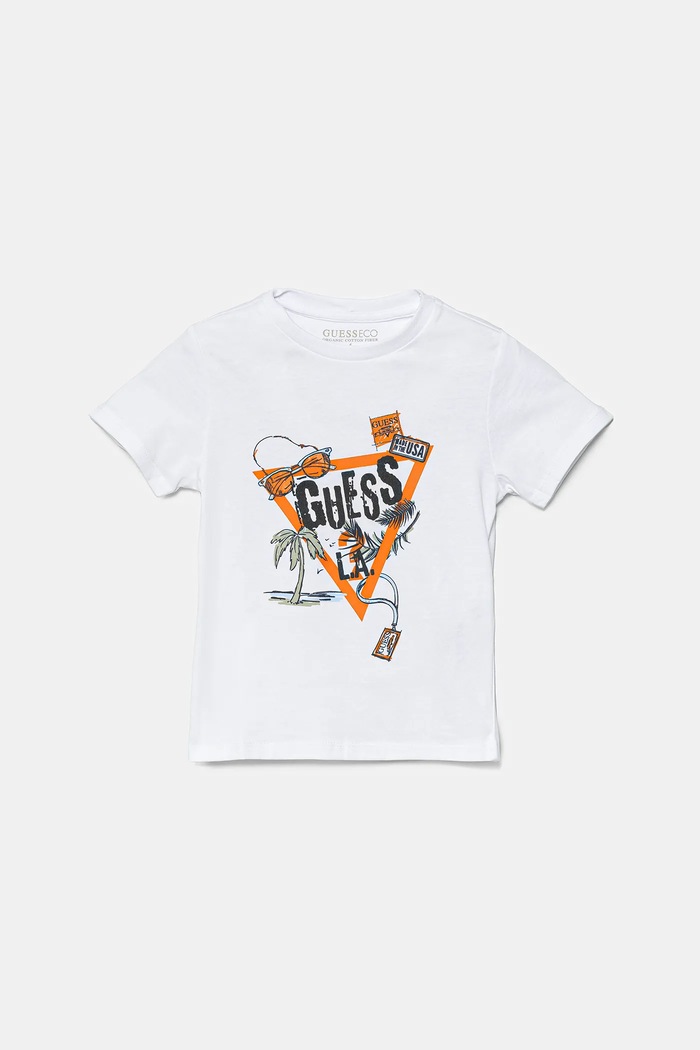 Guess Детская хлопковая футболка Guess белый N5GI05.K8HM4.PPYA