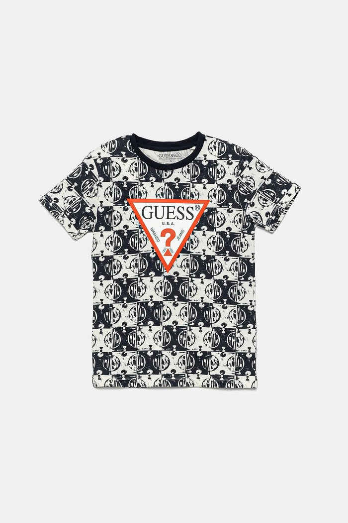 Dětské bavlněné tričko Guess potisk námořnická modř N5GI07.K8HM4.PPYA