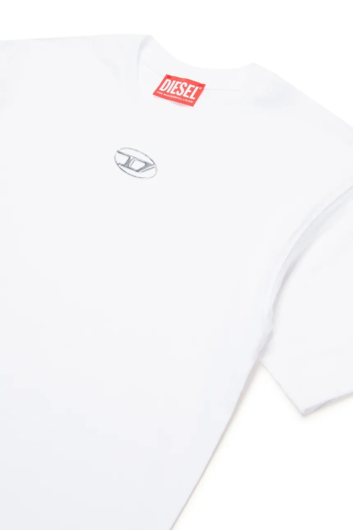 Chlapec Detské bavlnené tričko Diesel TMARCUS OVER T-SHIRT J02022 biela