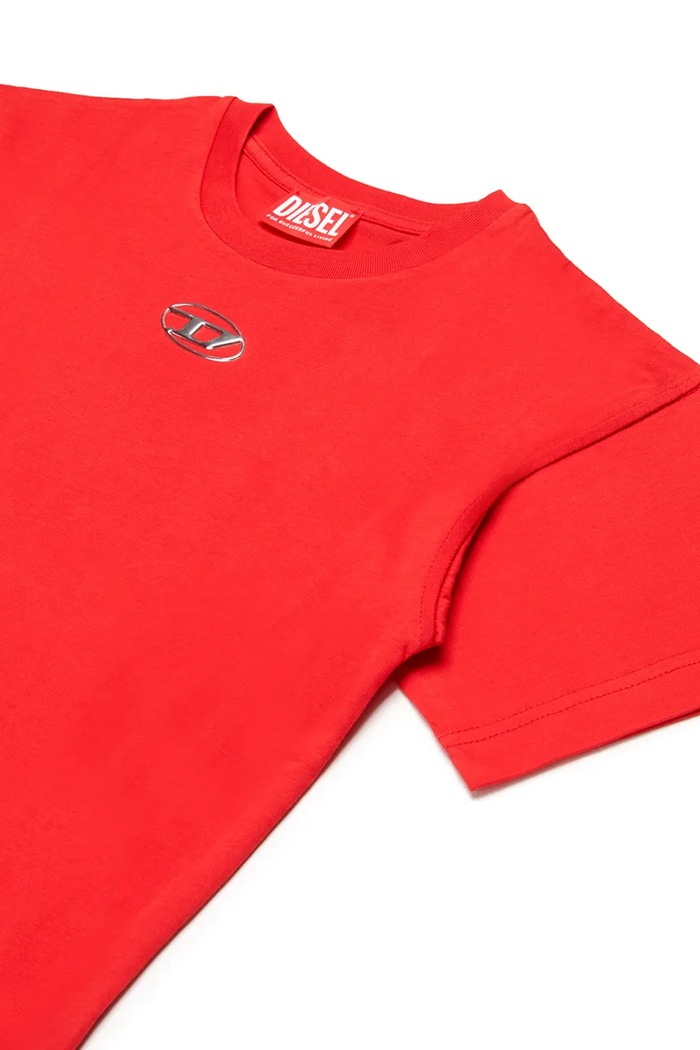 CHLAPEC Dětské bavlněné tričko Diesel TMARCUS OVER T-SHIRT J02022 červená