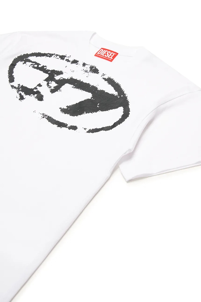 Chłopiec Diesel t-shirt bawełniany dziecięcy TBOXTN14 OVER T-SHIRT J02240 biały