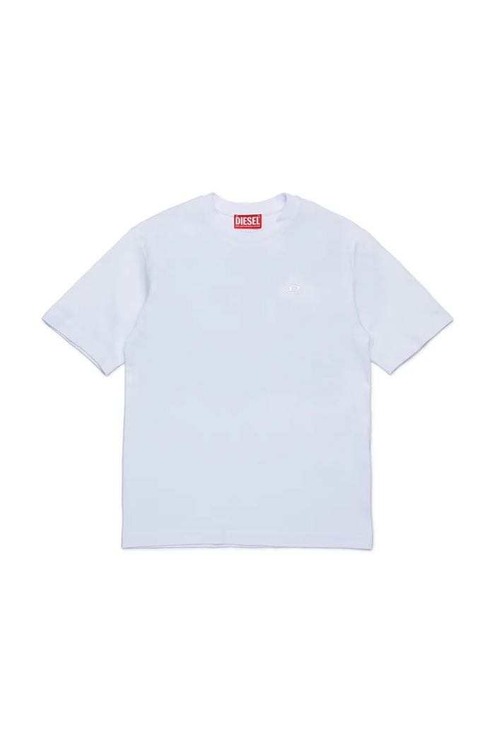 Παιδικό βαμβακερό μπλουζάκι Diesel TBOGGYMEGOVALD OVER T-SHIRT στάμπα λευκό J02276