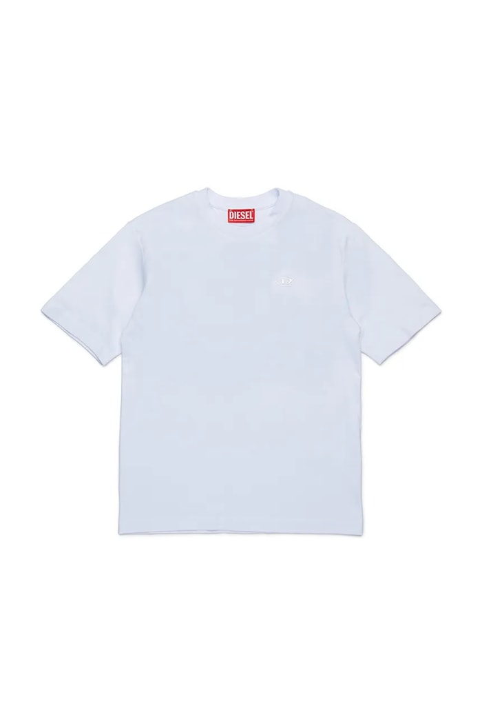 Παιδικό βαμβακερό μπλουζάκι Diesel TBOGGYMEGOVALD OVER T-SHIRT στάμπα λευκό J02276
