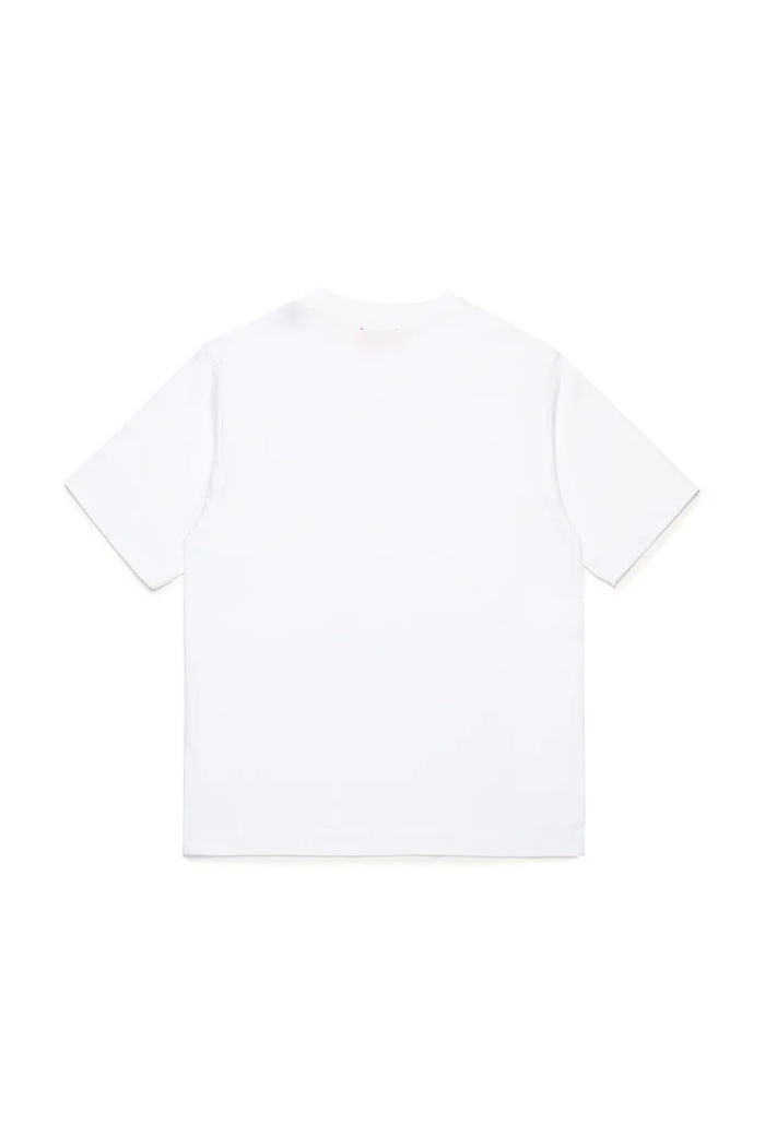 Детска памучна тениска Diesel MTFIND OVER T-SHIRTS J02283 бял SS25