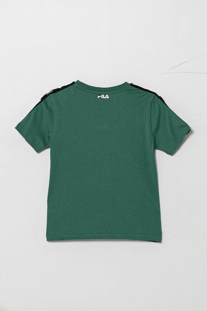 Fila t-shirt bawełniany dziecięcy IDELBERG FAT0672 zielony SS25