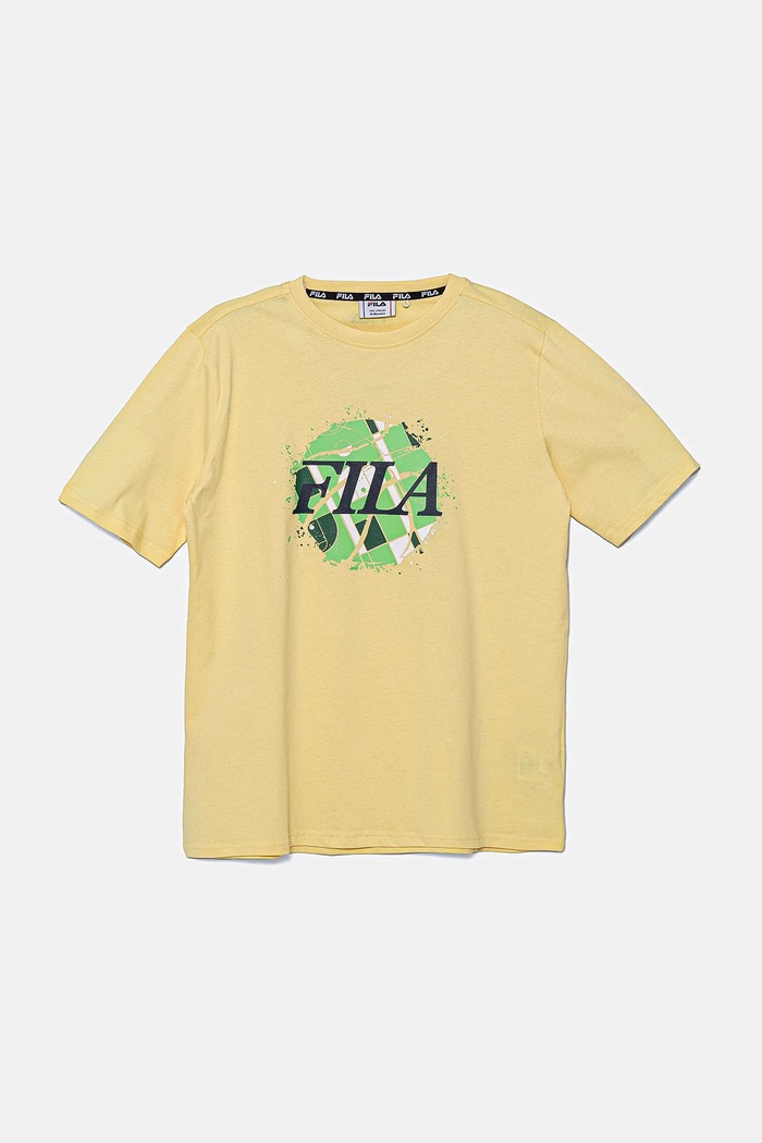 Fila t-shirt bawełniany dziecięcy ILBERSTEDT nadruk żółty FAT0682